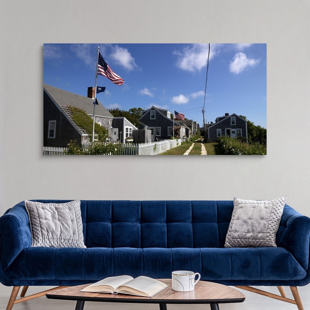 A modern room featuring Houses along a walkway, Siasconset, Nantucket, Massachusetts