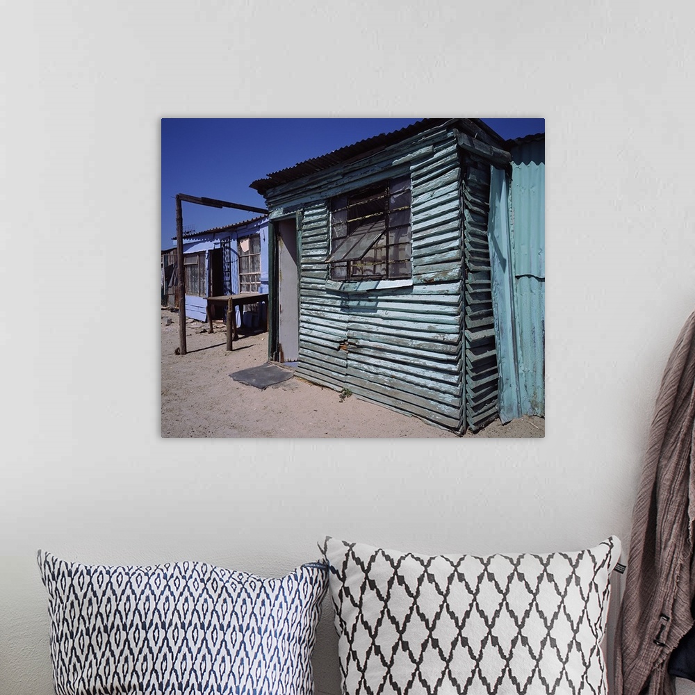 A bohemian room featuring Huts in a shanty town, Kibera, Nairobi, Kenya
