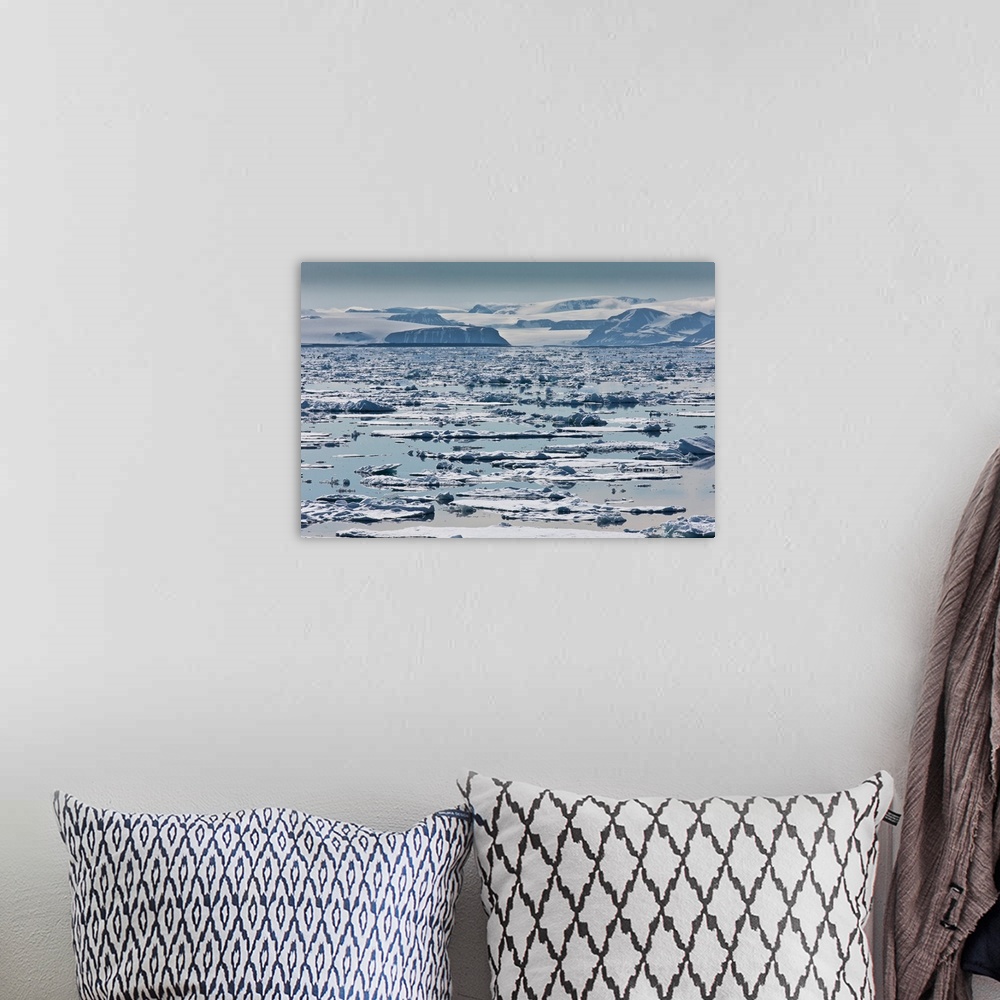 A bohemian room featuring Icebergs, Hinlopen Strait, Spitsbergen Island, Svalbard, Norway
