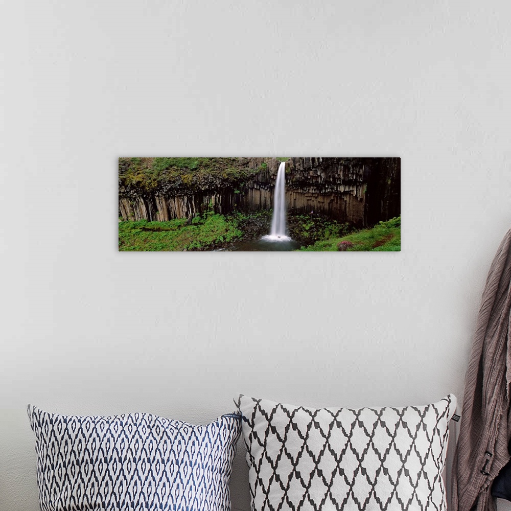 A bohemian room featuring Iceland, Skaftafell National Park, Svartifoss Waterfall, Waterfall in the park