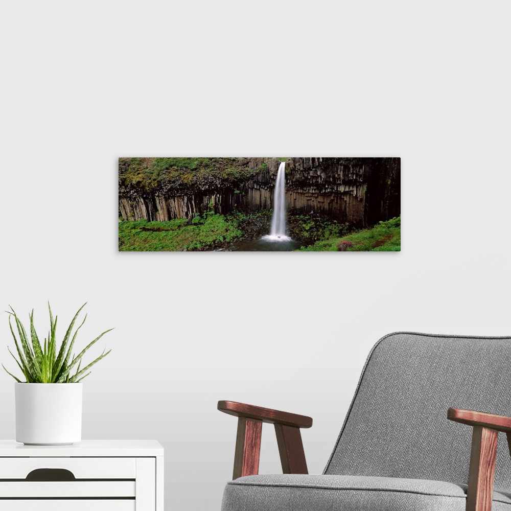 A modern room featuring Iceland, Skaftafell National Park, Svartifoss Waterfall, Waterfall in the park