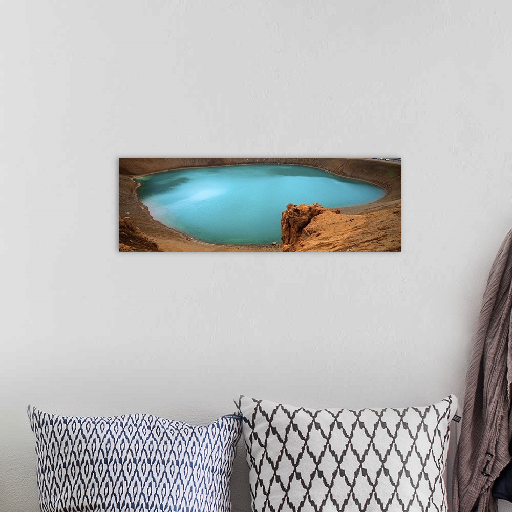 A bohemian room featuring Iceland, Viti Crater, Blue Lake, Lake on the volcano