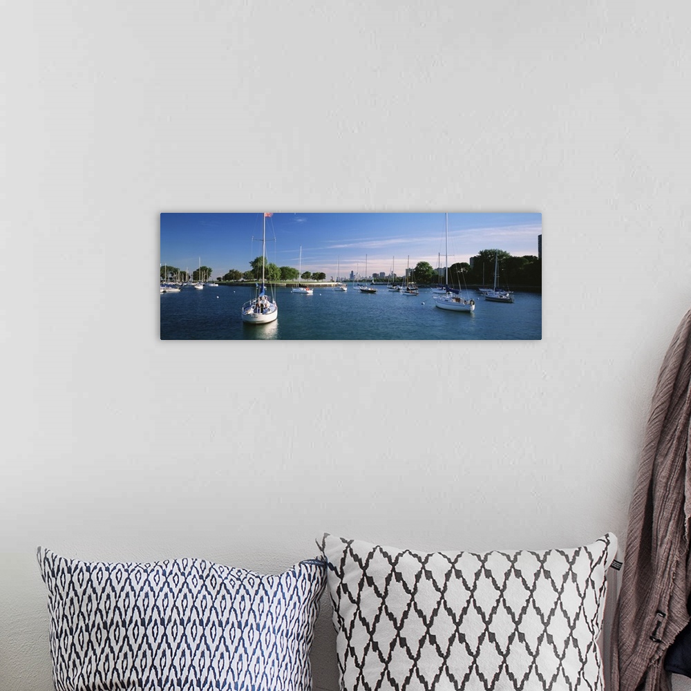 A bohemian room featuring Illinois, Chicago, Lake Michigan, Boats in a lake