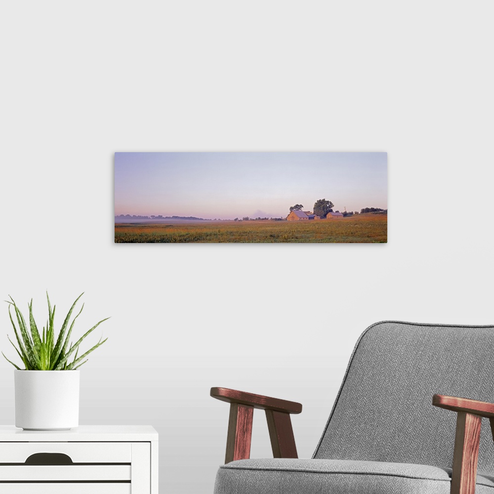 A modern room featuring Illinois, Ogle Country, Panoramic view of a houses on a farm