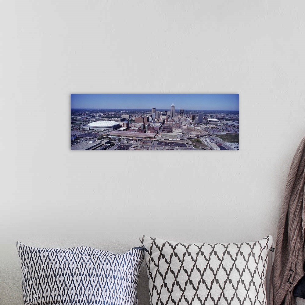 A bohemian room featuring Indianapolis metropolis, an aerial panoramic view.
