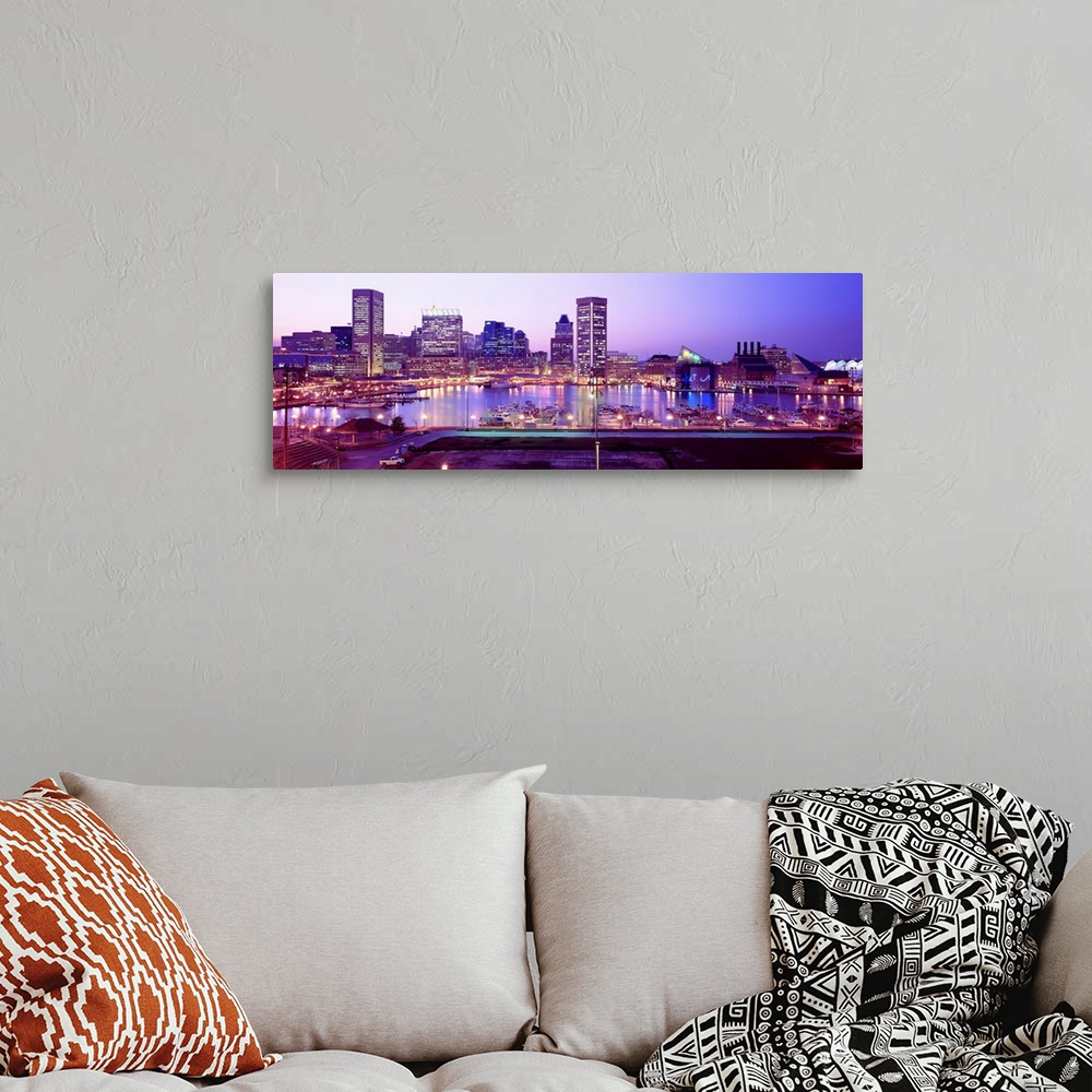 A bohemian room featuring View of the Charm City downtown pavilions, Trade Center, Power Plant, and aquarium from Federal H...