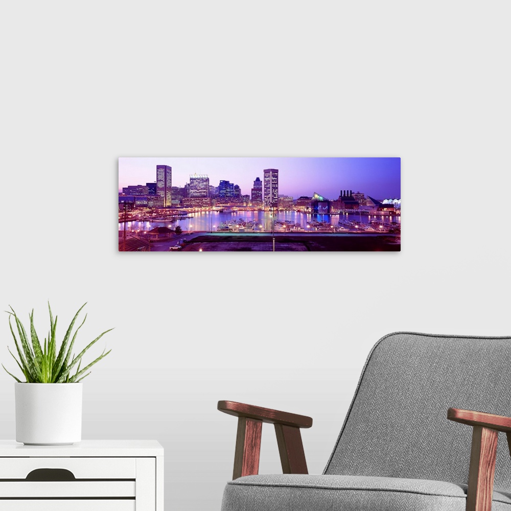 A modern room featuring View of the Charm City downtown pavilions, Trade Center, Power Plant, and aquarium from Federal H...