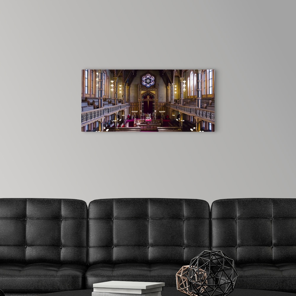 A modern room featuring Interiors of a synagogue, Stockholm Synagogue, Stockholm, Sweden