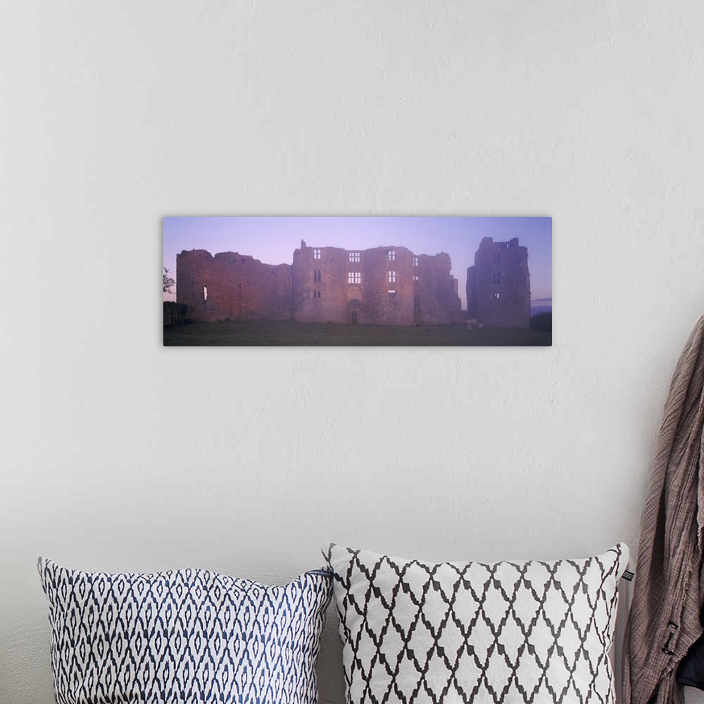 A bohemian room featuring Ireland, Roscommon Castle, View of the castle at dawn
