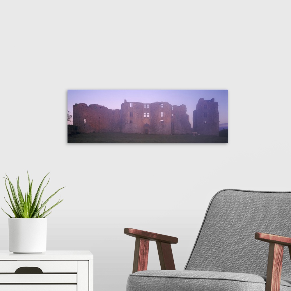 A modern room featuring Ireland, Roscommon Castle, View of the castle at dawn