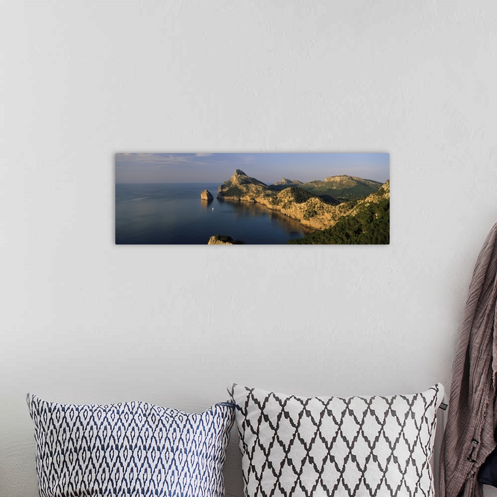 A bohemian room featuring Island in the sea, Cap De Formentor, Majorca, Balearic Islands, Spain