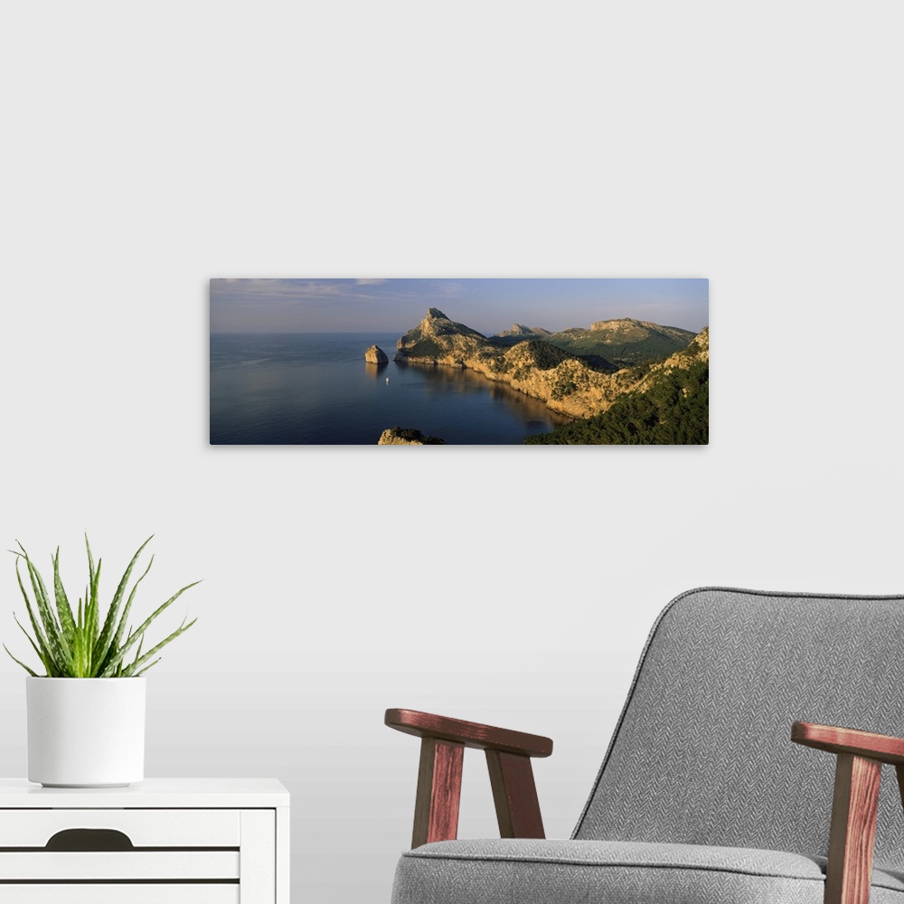A modern room featuring Island in the sea, Cap De Formentor, Majorca, Balearic Islands, Spain