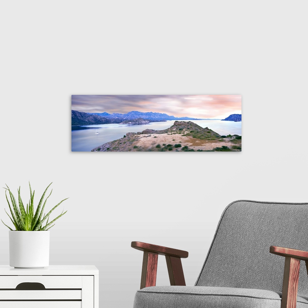A modern room featuring Sunrise over islands, Islands of Loreto, Villa del Palmar, Punta el Puertecito, Loreto Bay Nation...