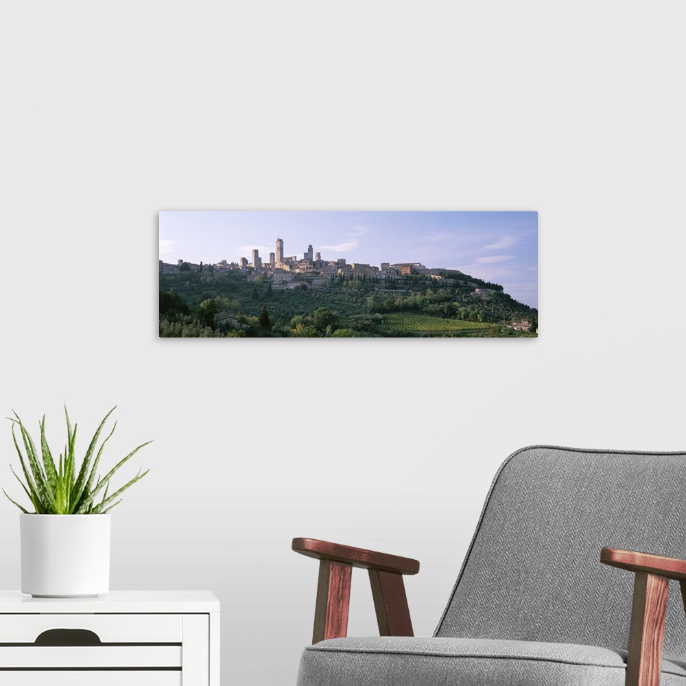 A modern room featuring Italy, Tuscany, Towers of San Gimignano, Medieval town