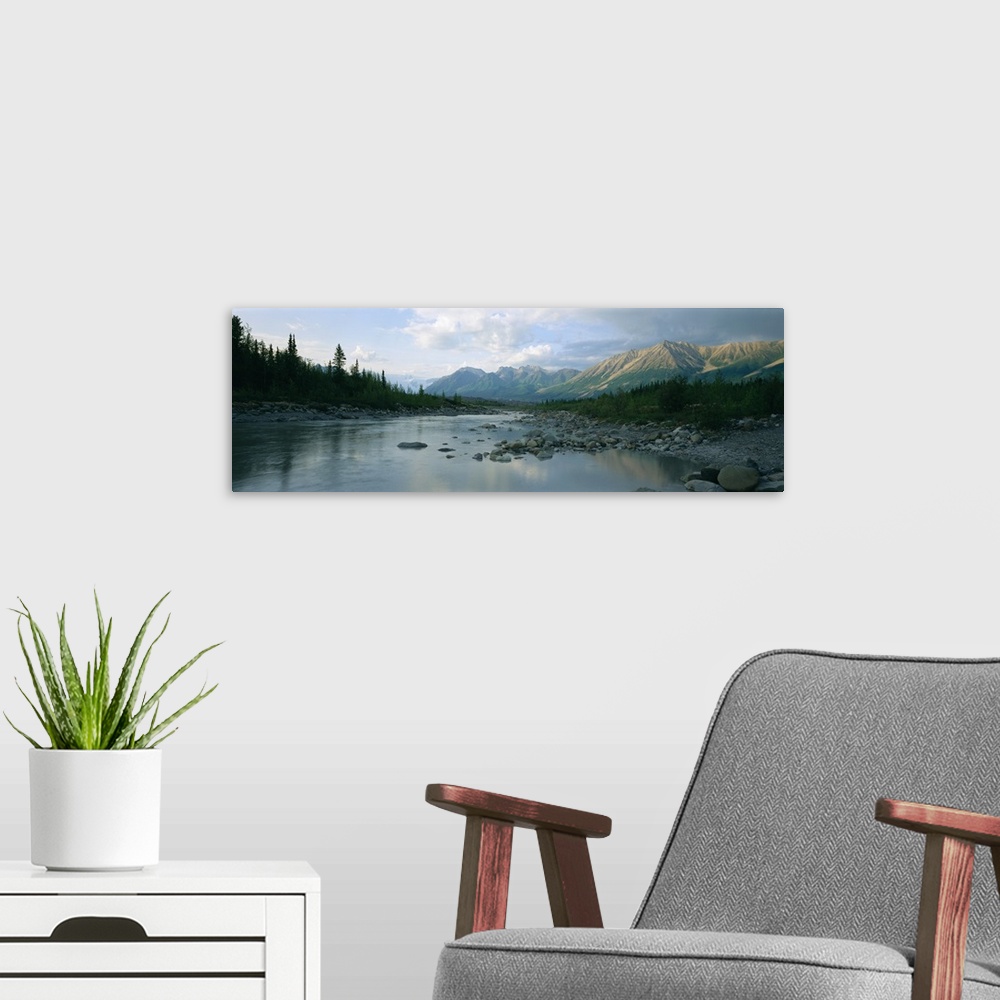 A modern room featuring Kennicott River Wrangell St Elias National Park AK