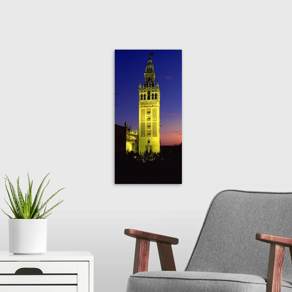 A modern room featuring La Giralda viewed from Almohad mosque,, Seville Cathedral, Barrio De Santa Cruz, Seville, Andalus...