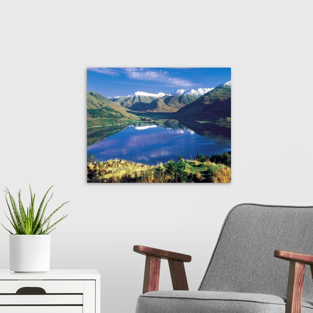 A modern room featuring Lake Duich Highlands Scotland
