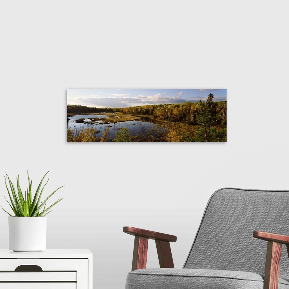 A modern room featuring Wood Lake, Superior National Forest, Minnesota