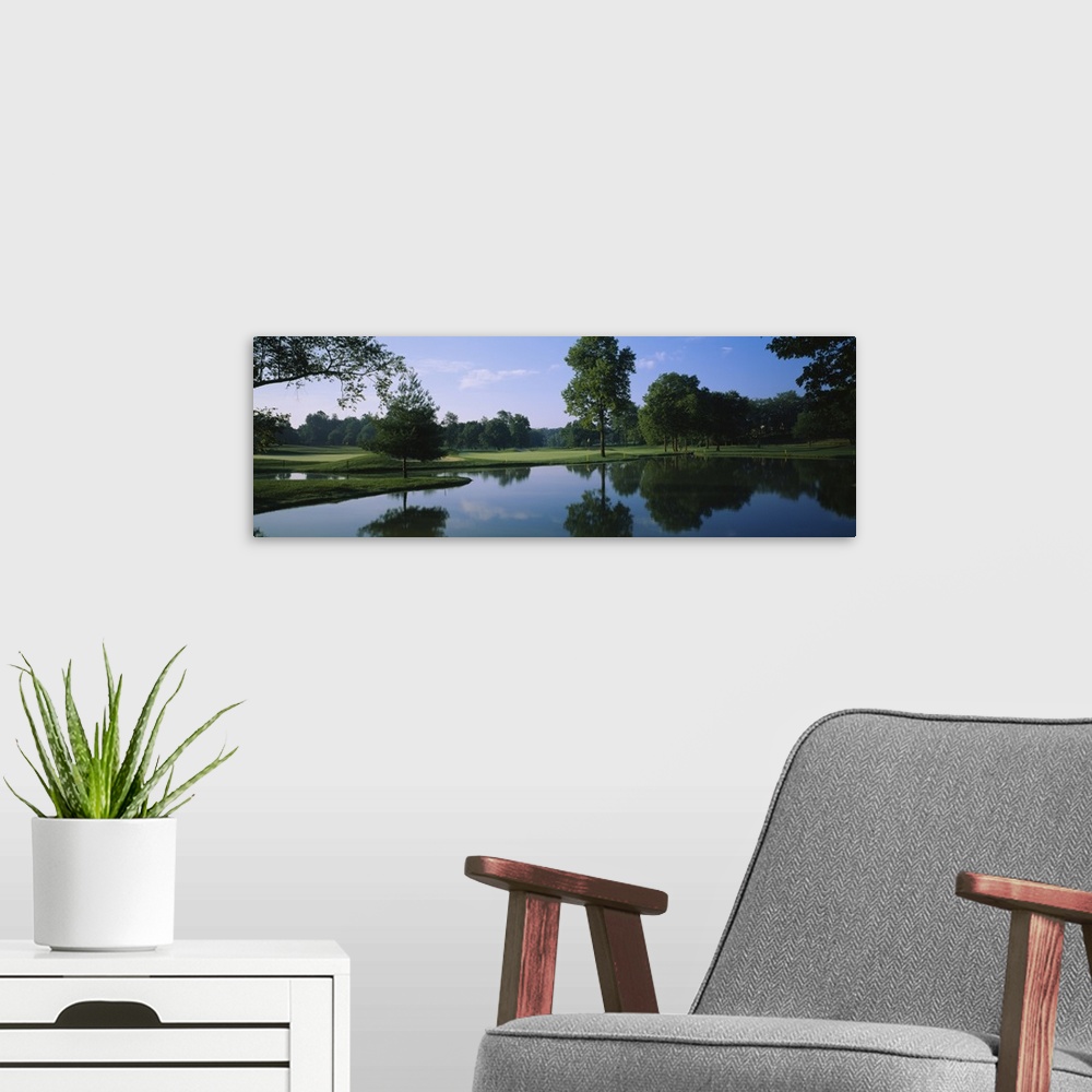 A modern room featuring Lake on a golf course, Cress Creek Country Club, Naperville, Illinois