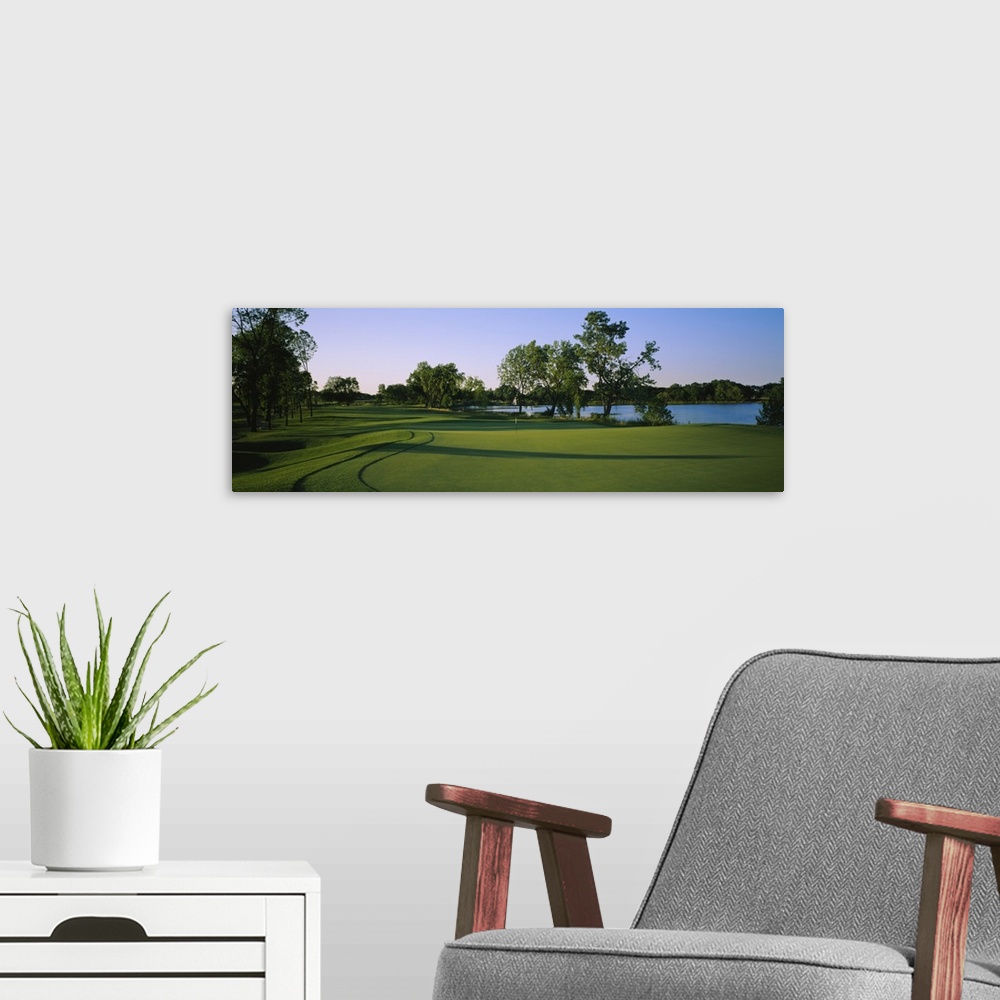 A modern room featuring Lake on a golf course, White Deer Run Golf Club, Vernon Hills, Lake County, Illinois