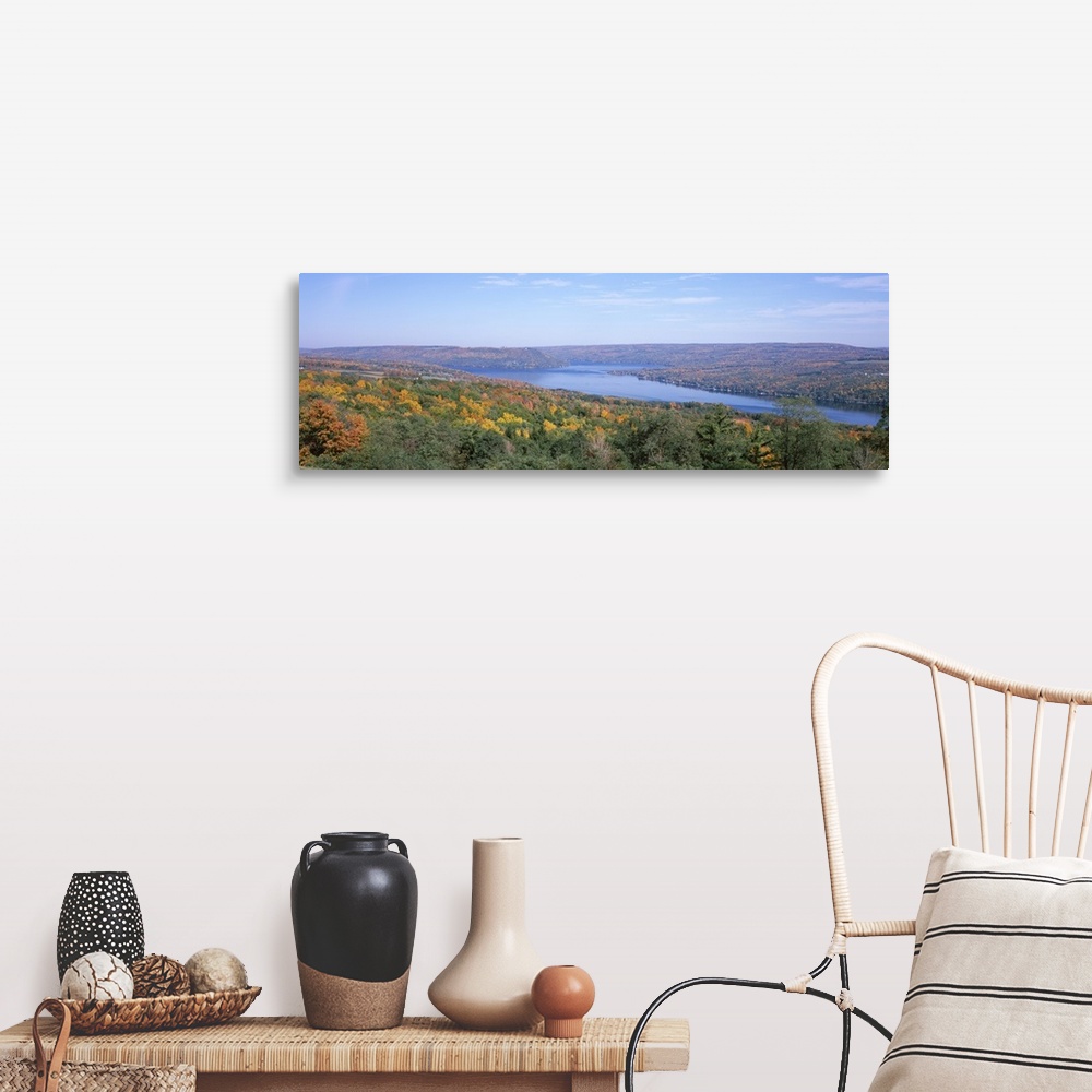 A farmhouse room featuring Lake surrounded by hills, Keuka Lake, Finger Lakes, New York State