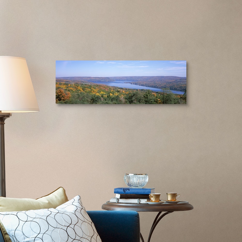 A traditional room featuring Lake surrounded by hills, Keuka Lake, Finger Lakes, New York State