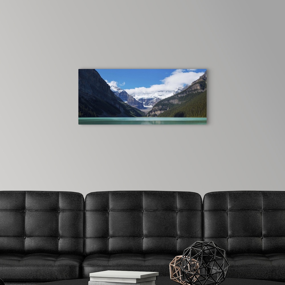 A modern room featuring Lake with Canadian Rockies in the background, Lake Louise, Canada