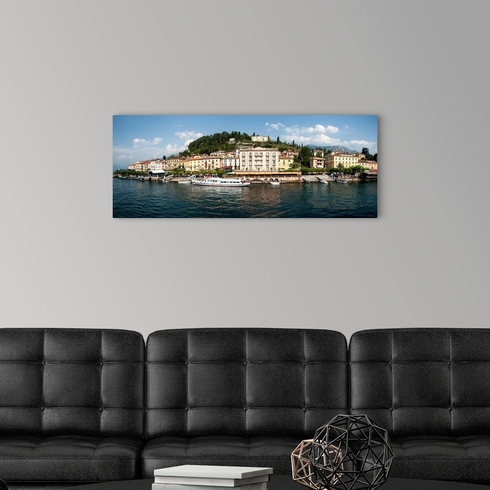 A modern room featuring Late afternoon view of waterfront at Bellagio, Lake Como, Lombardy, Italy