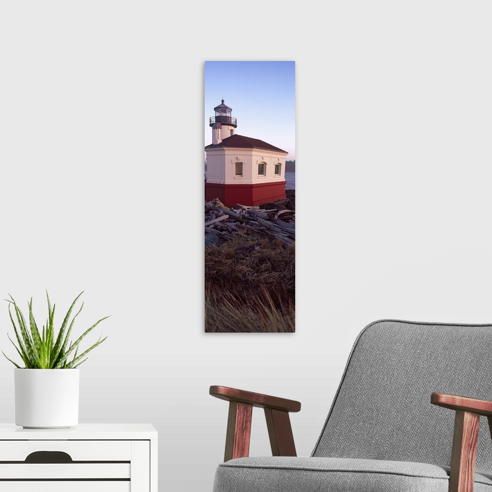 A modern room featuring Lighthouse at the coast, Coquille River Lighthouse, Bandon, Coos County, Oregon,