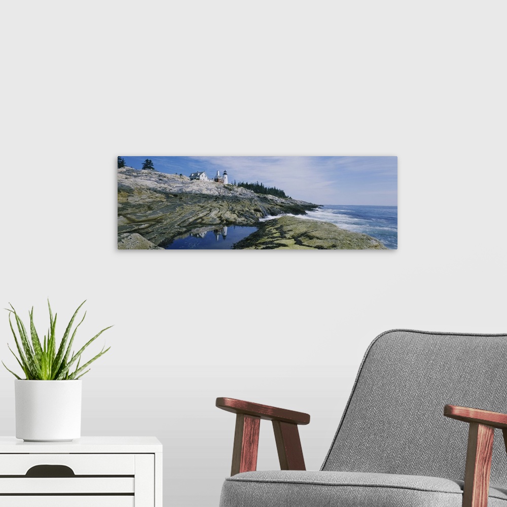 A modern room featuring Lighthouse at the coast, Pemaquid Point, Maine