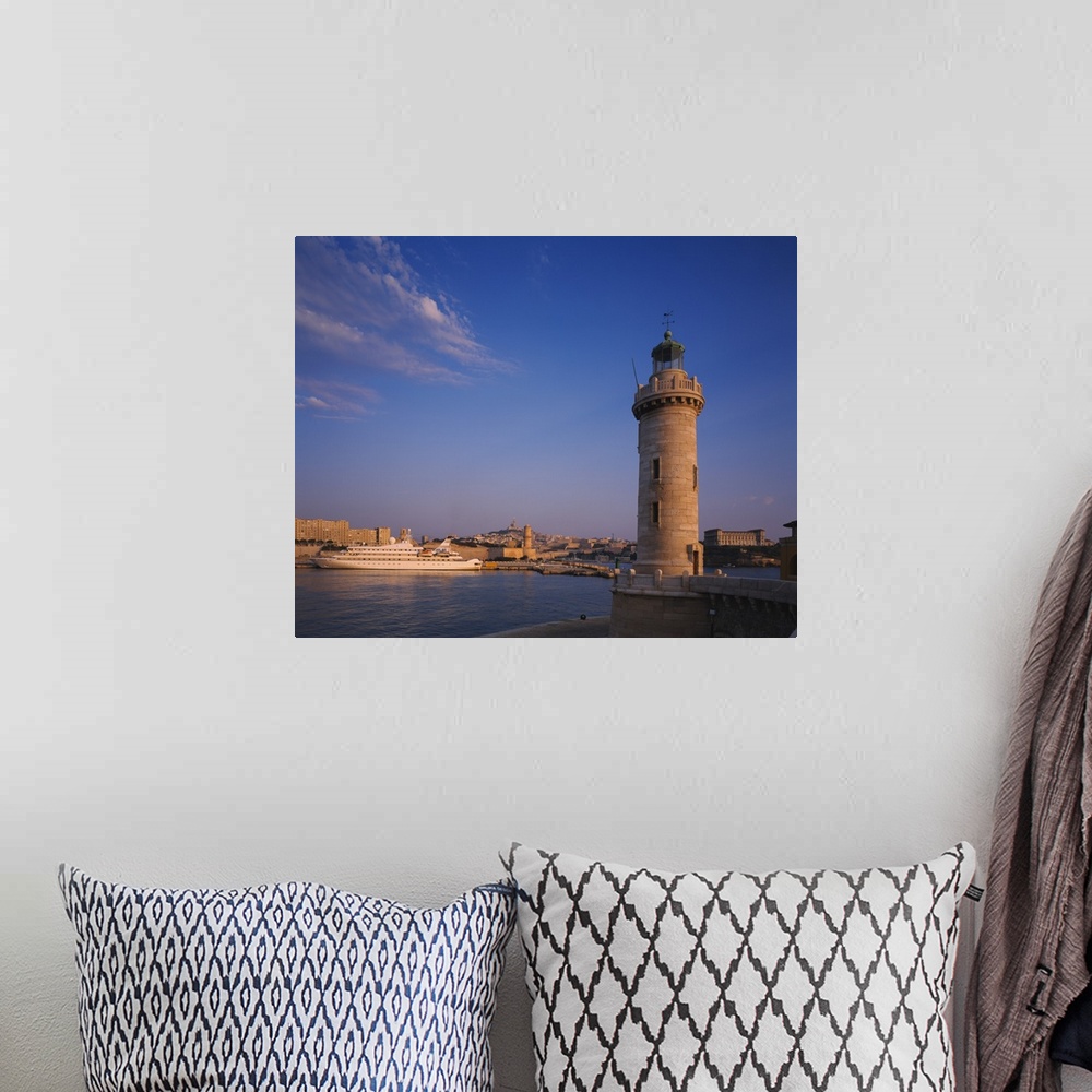 A bohemian room featuring Lighthouse near a port, Palais Du Pharo, Marseille, France