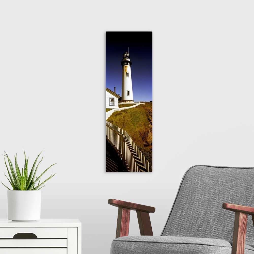 A modern room featuring Lighthouse on a cliff, Pigeon Point Lighthouse, California