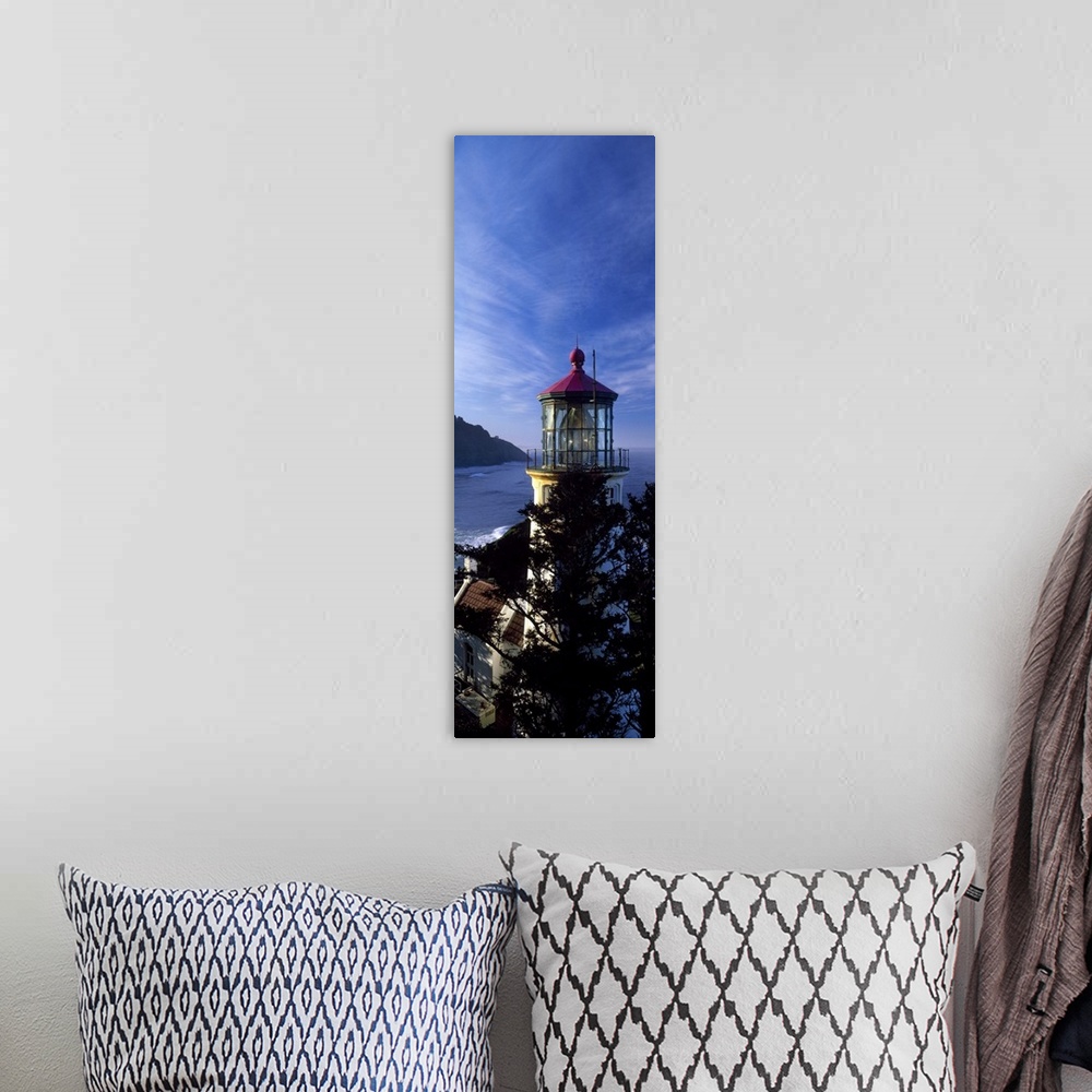 A bohemian room featuring Lighthouse on a hill, Heceta Head Lighthouse, Heceta Head, Lane County, Oregon,