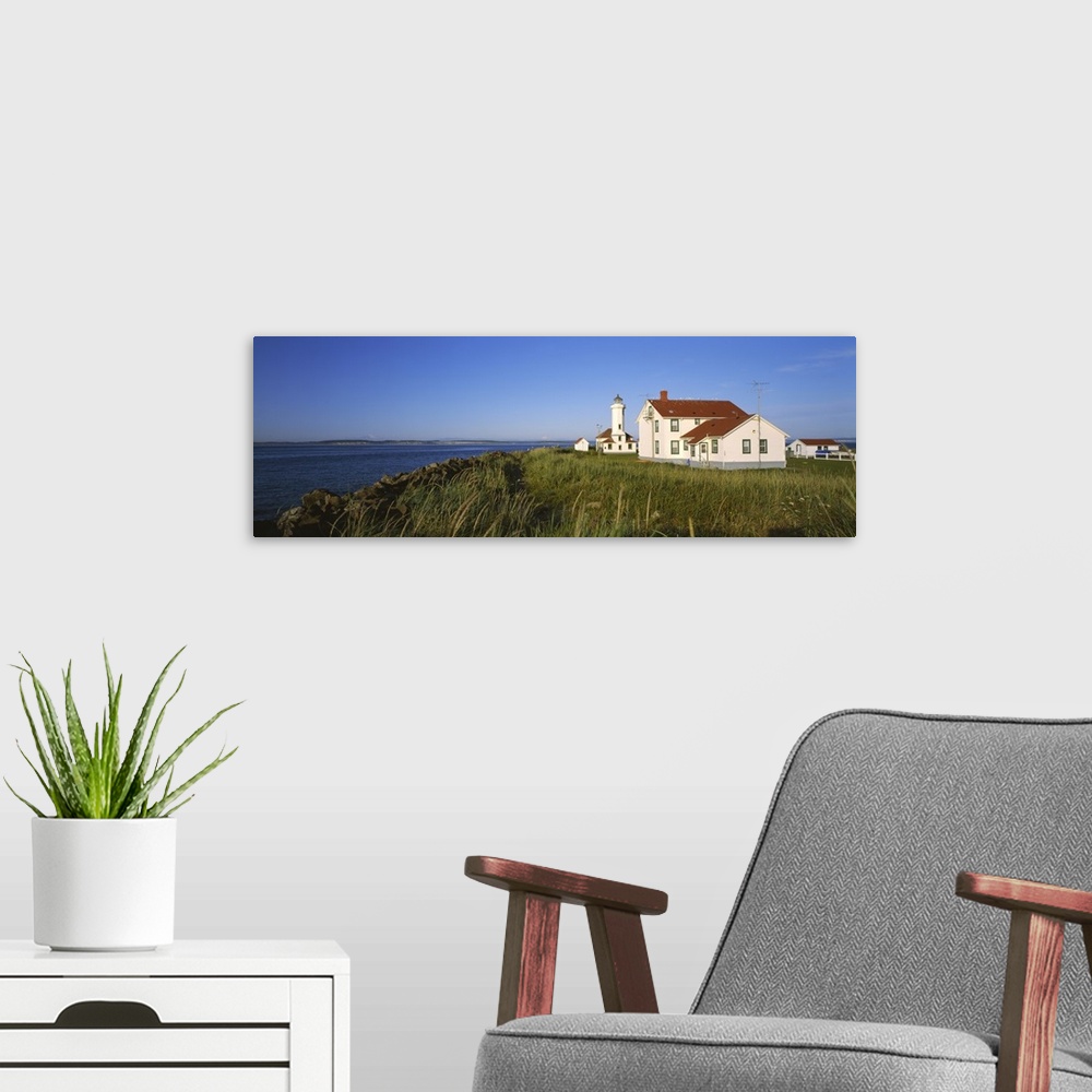 A modern room featuring Lighthouse on a landscape, Ft. Worden Lighthouse, Port Townsend, Washington State