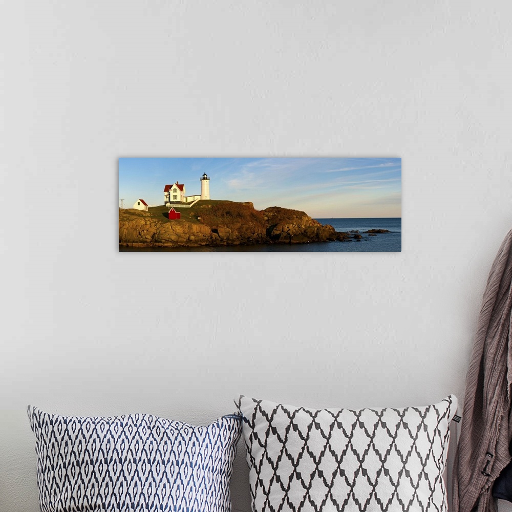 A bohemian room featuring Lighthouse on the coast, Cape Neddick Lighthouse, Cape Neddick, York, Maine