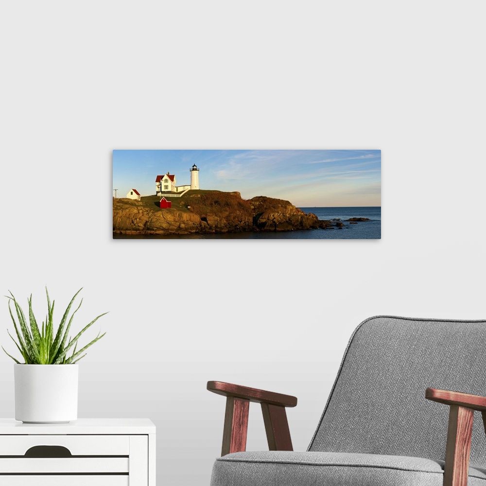 A modern room featuring Lighthouse on the coast, Cape Neddick Lighthouse, Cape Neddick, York, Maine