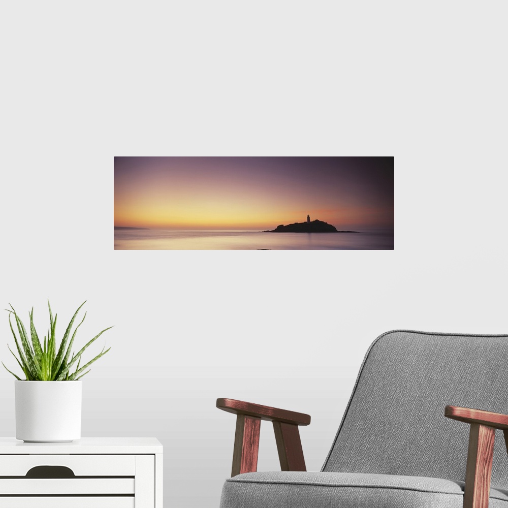 A modern room featuring Lighthouse on the coast Godrevy Lighthouse Godrevy Cornwall England