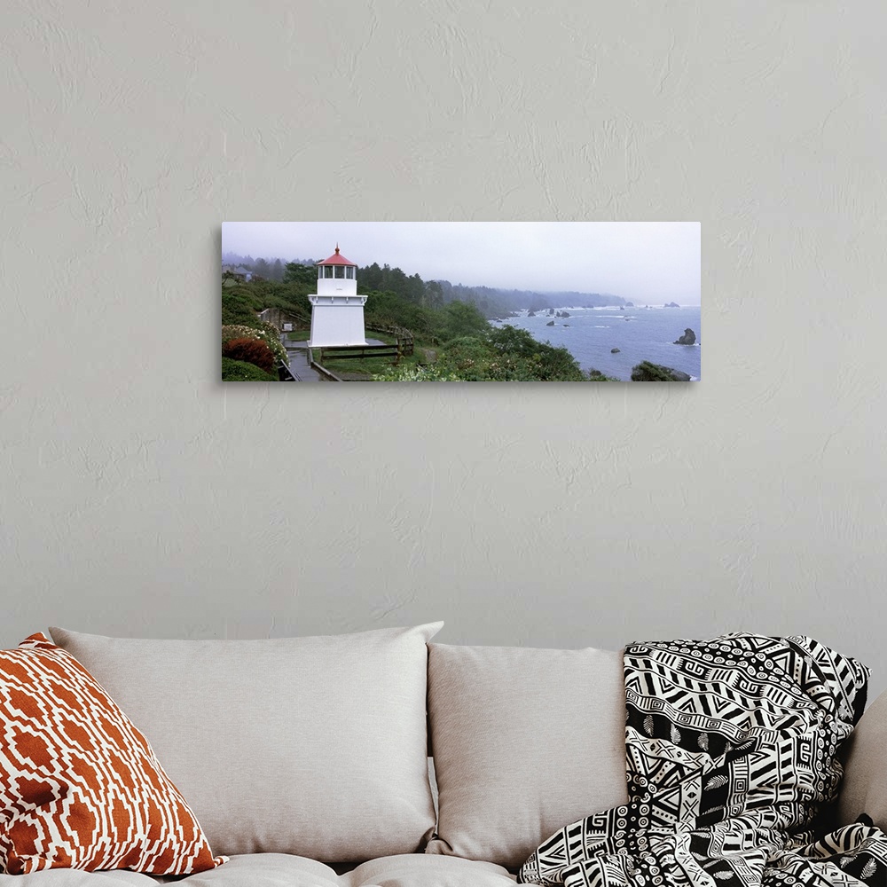 A bohemian room featuring Lighthouse on the coast Memorial Lighthouse Trinidad Humboldt County California