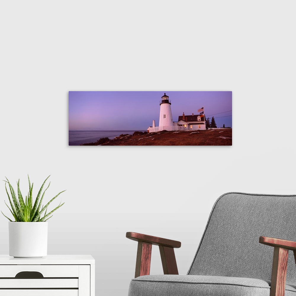 A modern room featuring Lighthouse on the coast, Pemaquid Point Lighthouse, Bristol, Lincoln County, Maine,