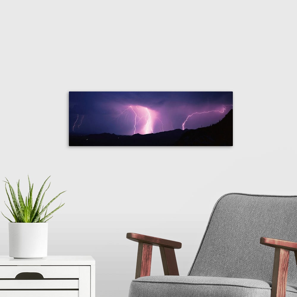 A modern room featuring Lightning Storm