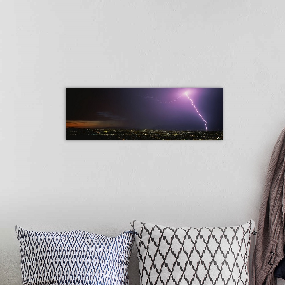 A bohemian room featuring Lightning Storm at Night