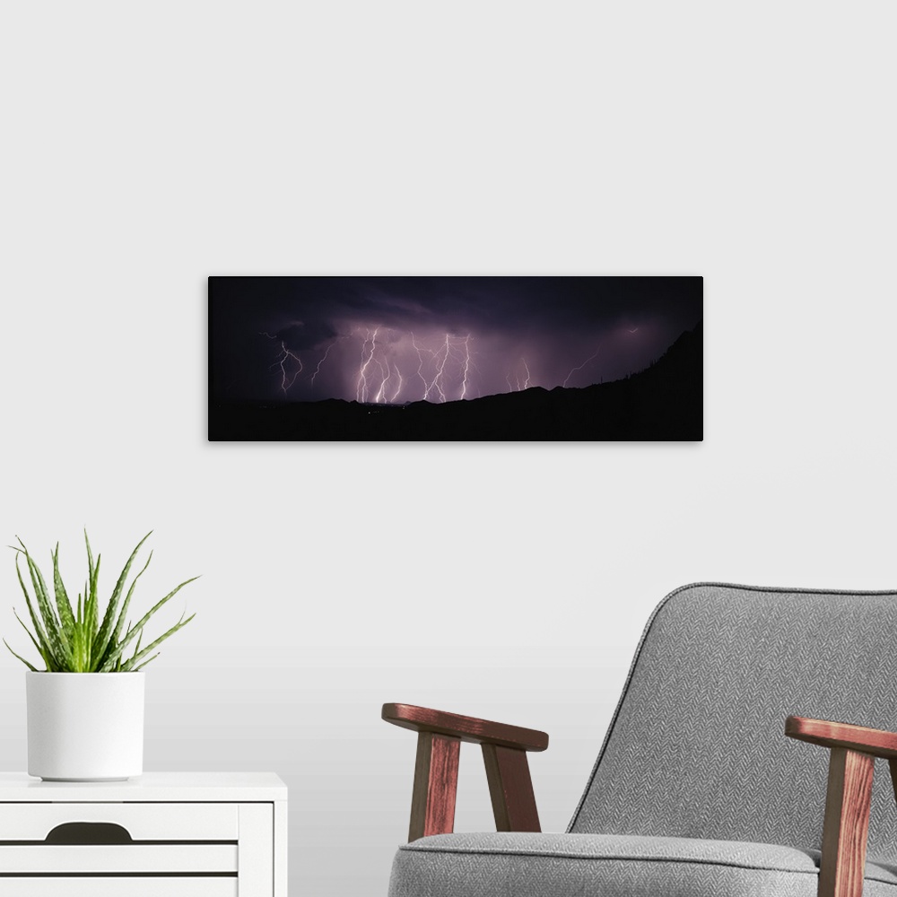 A modern room featuring Lightning Storm in Avra Valley