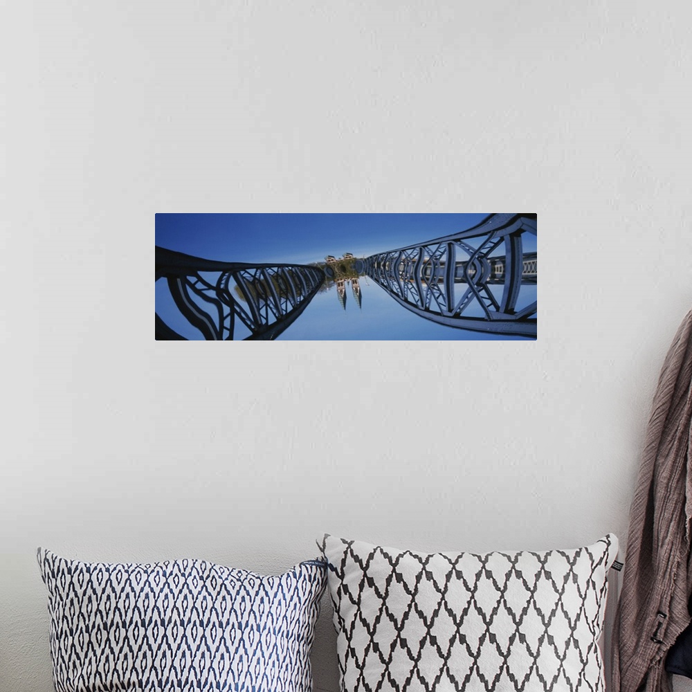 A bohemian room featuring Low Angle View Of A Bridge, Blue Bridge, Freiburg, Germany