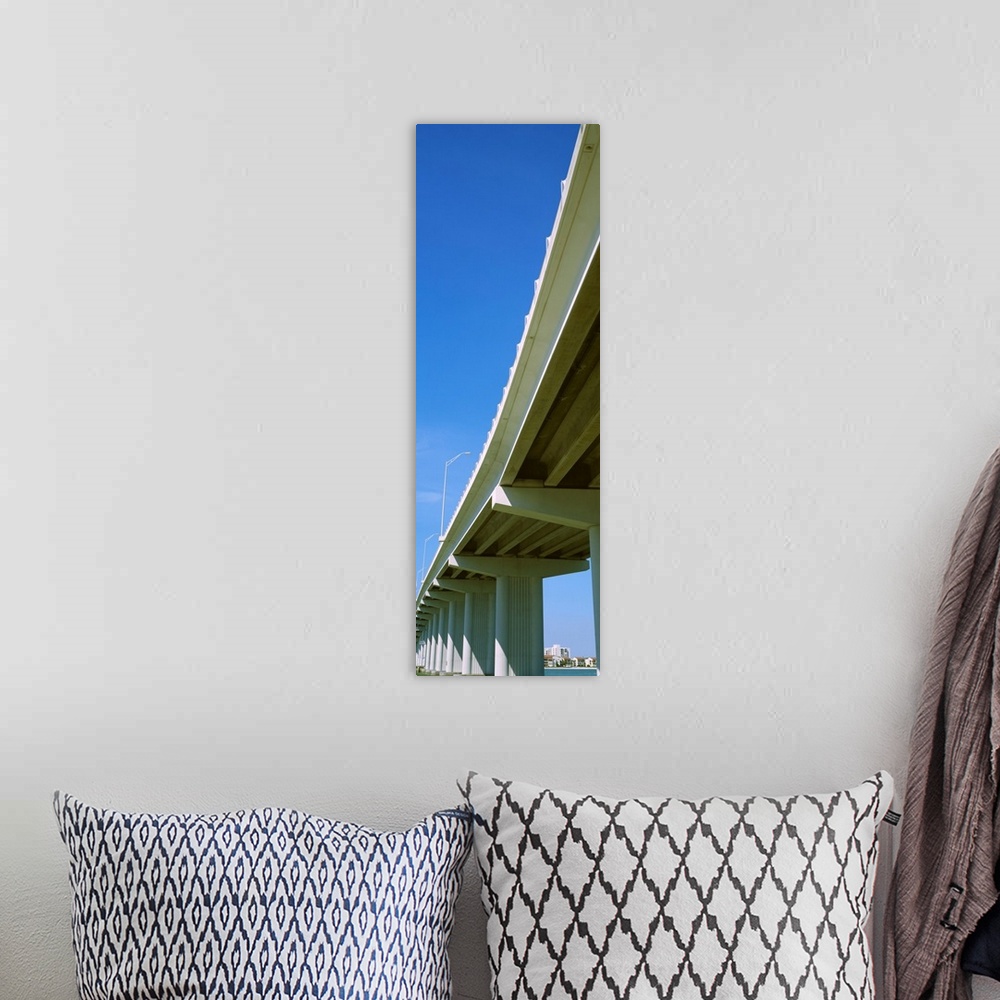 A bohemian room featuring Low angle view of a bridge, Clearwater Pass Bridge, Clearwater Beach, Florida