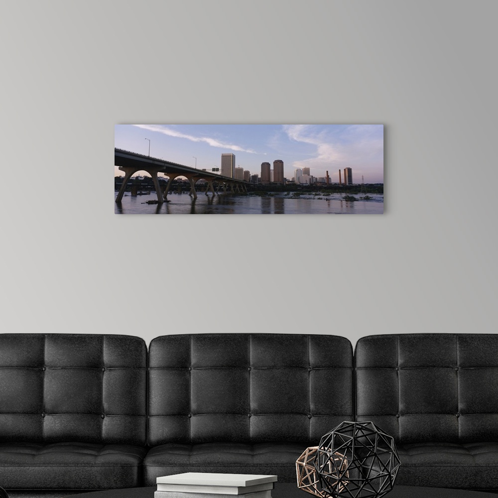 A modern room featuring Low angle view of a bridge over a river, Richmond, Virginia