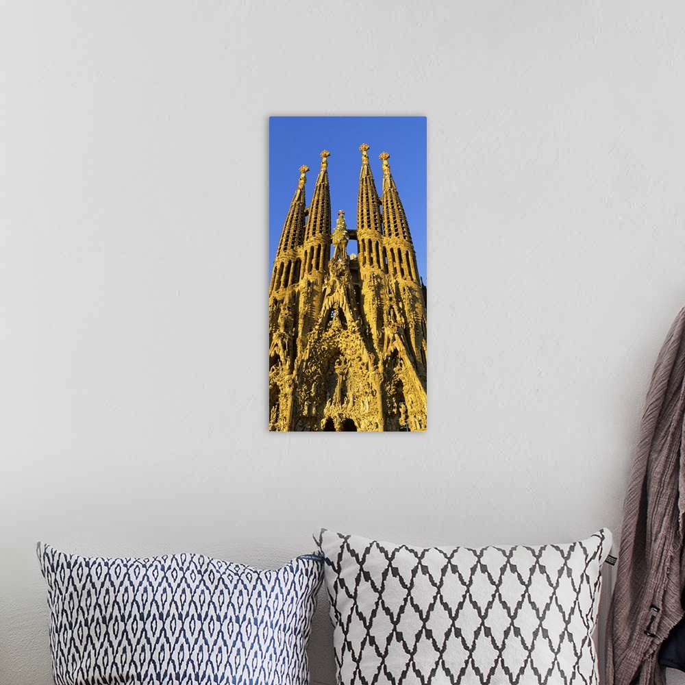 A bohemian room featuring Low angle view of a cathedral, Sagrada Familia, Barcelona, Spain