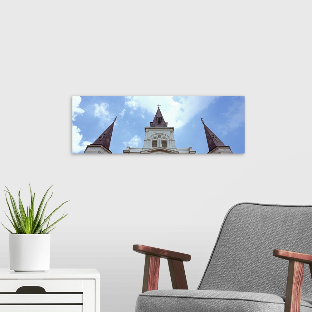 A modern room featuring Low angle view of a cathedral, St. Louis Cathedral, Jackson Square, French Quarter, New Orleans, ...