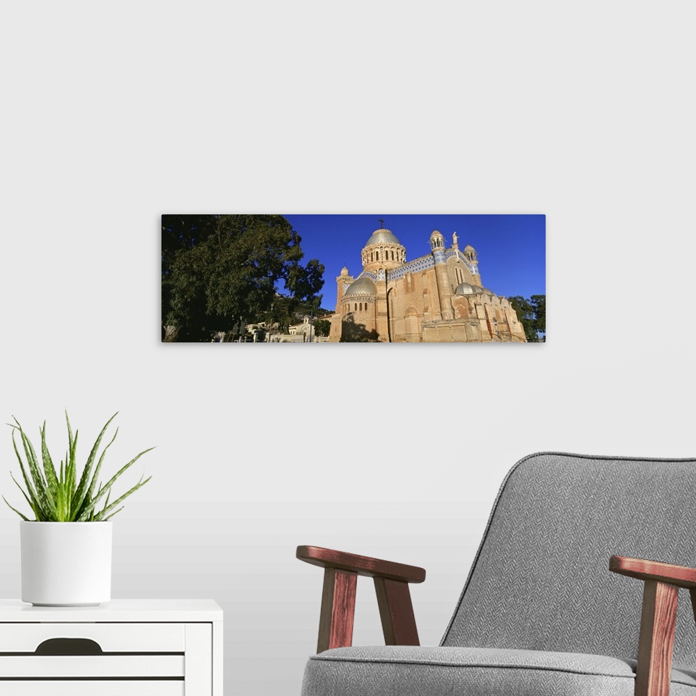 A modern room featuring Low angle view of a church, Notre Dame DAfrique, Algiers, Algeria
