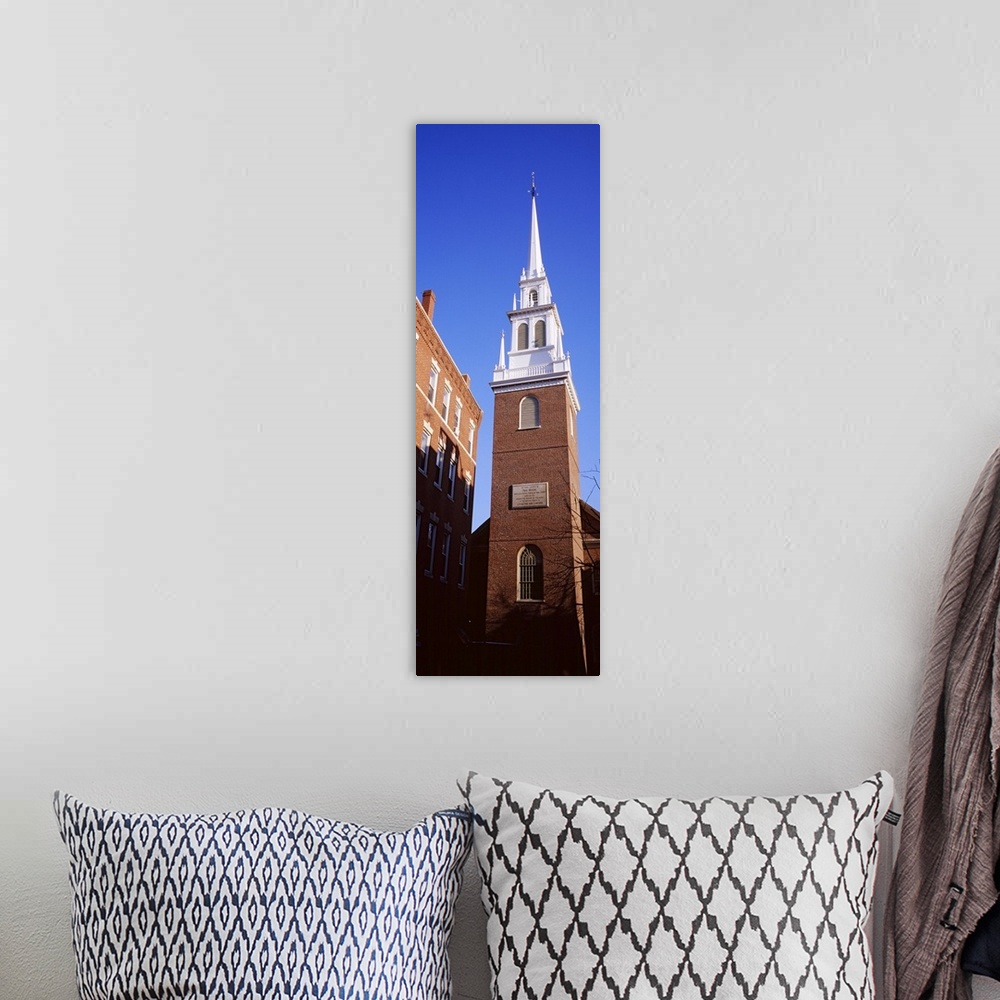 A bohemian room featuring Low angle view of a church, Old North Church, Freedom Trail, Boston, Massachusetts