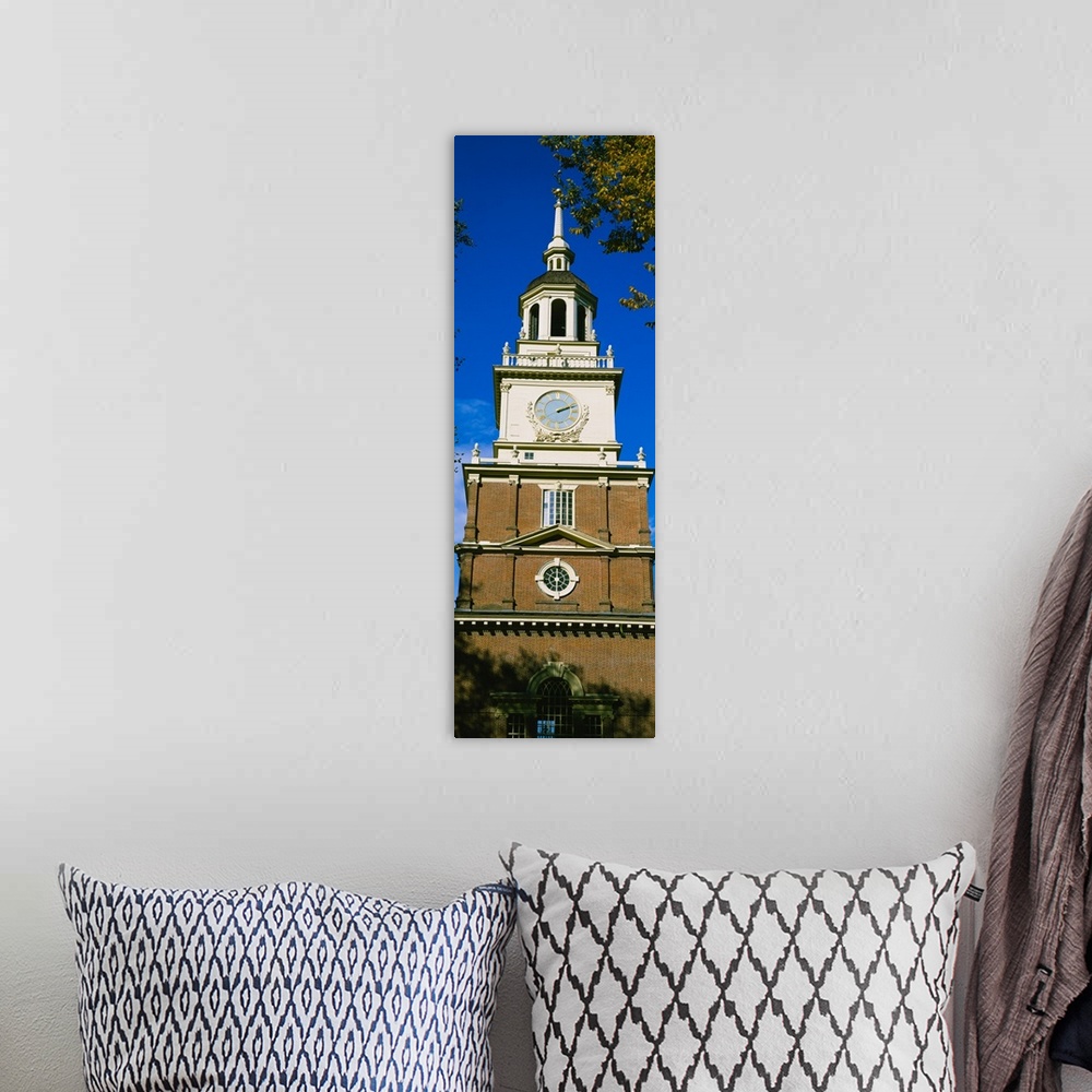 A bohemian room featuring Low angle view of a clock tower, Independence Hall, Philadelphia, Pennsylvania